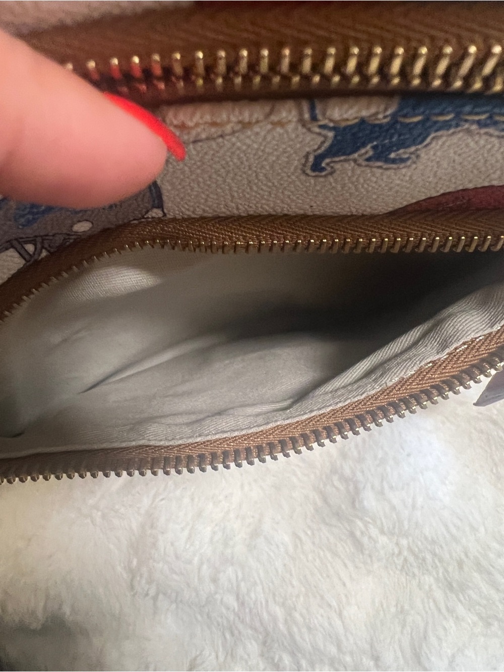 Dooney & Bourke White & Brown Detroit Lions Crossbody - Picture 7 of 10